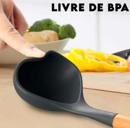 kit de Colher de Silicone para Cozinha 12 peças