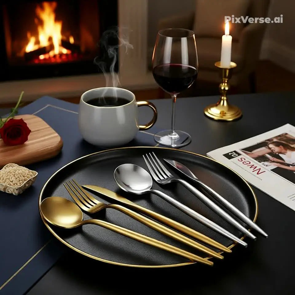 kit Conjunto de talheres de aço inoxidavél