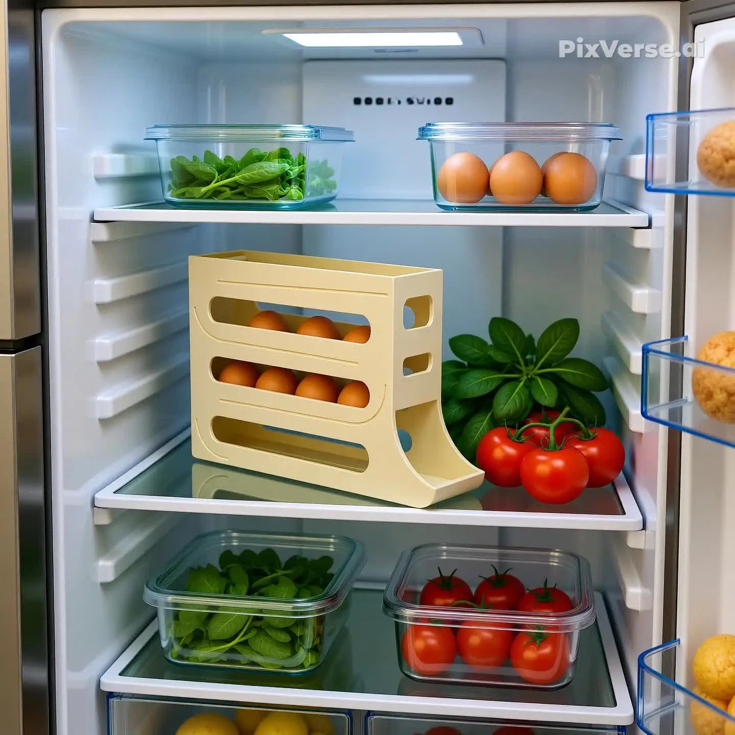 Porta Ovos 2 ou 4 andares Gaveteiro organizador de geladeira branco