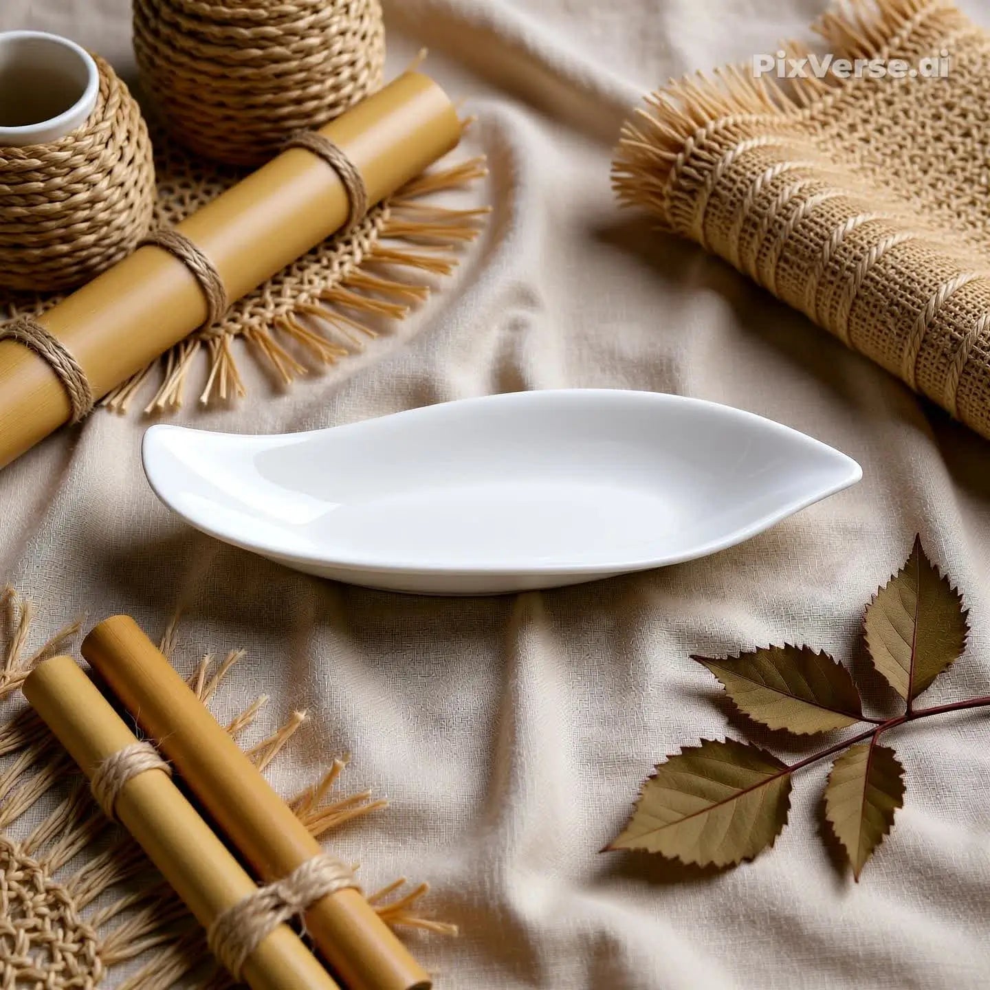 Kit 2 Travessas Pratos Folha 50 Cm