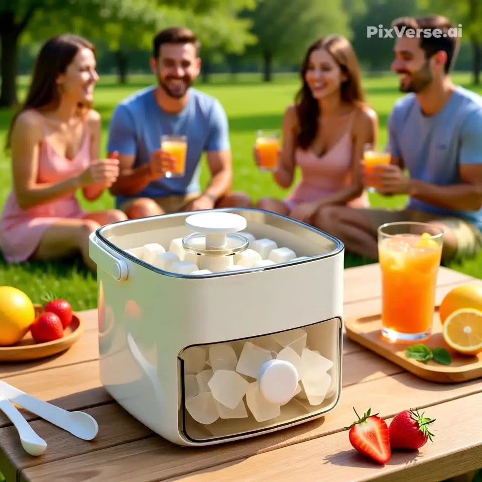 Forma de Gelo Caixa de Gelo Dispenser De Gelo 48 Cubos Com Gaveta Botão Solta Gelo E Pegador Luxo Puro