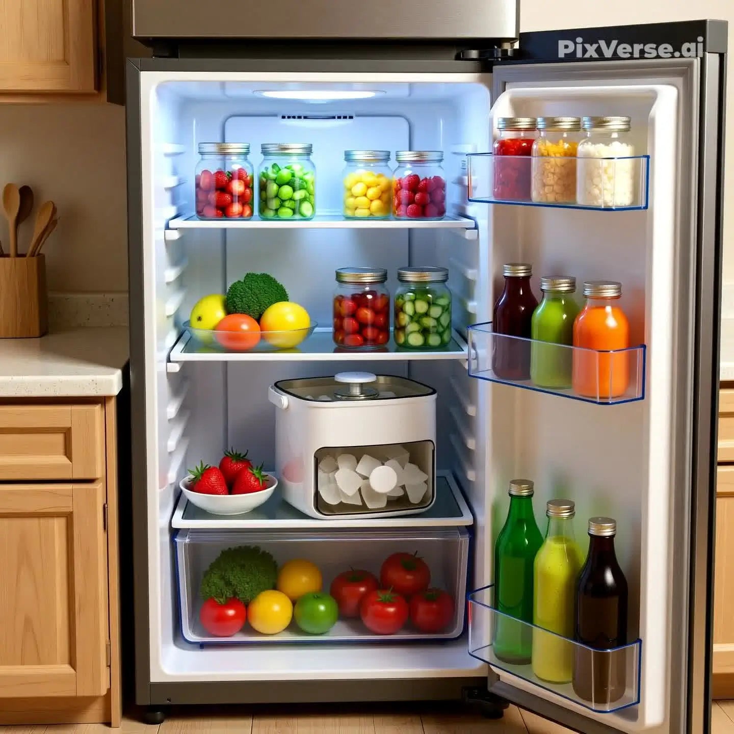 Forma de Gelo Caixa de Gelo Dispenser De Gelo 48 Cubos Com Gaveta Botão Solta Gelo E Pegador Luxo Puro