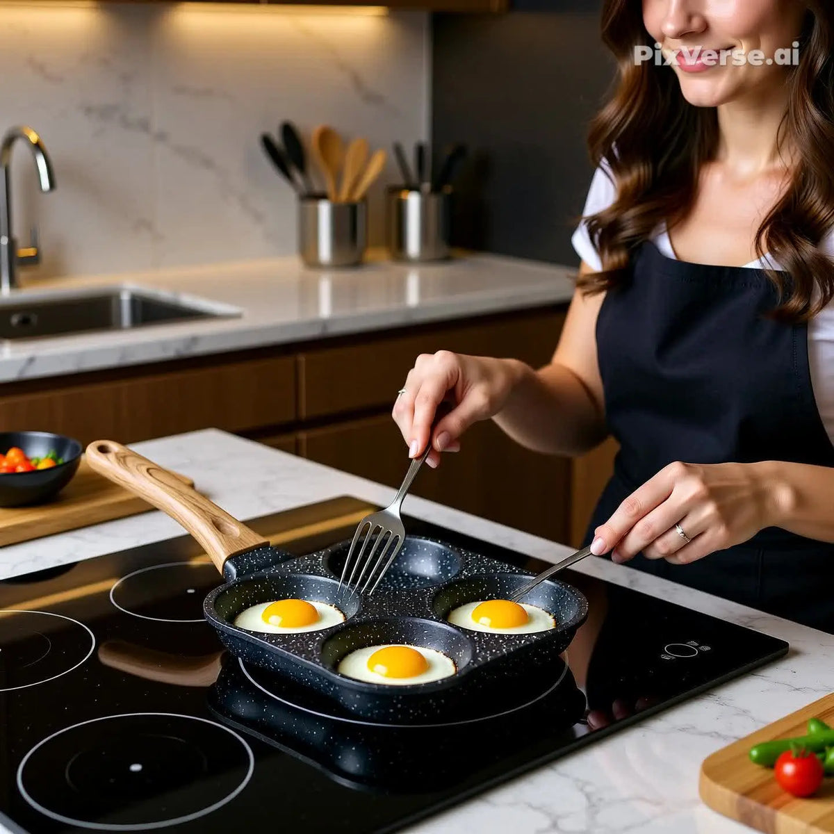 Frigideira Antiaderente 4 Partes Ovo Hambúrguer