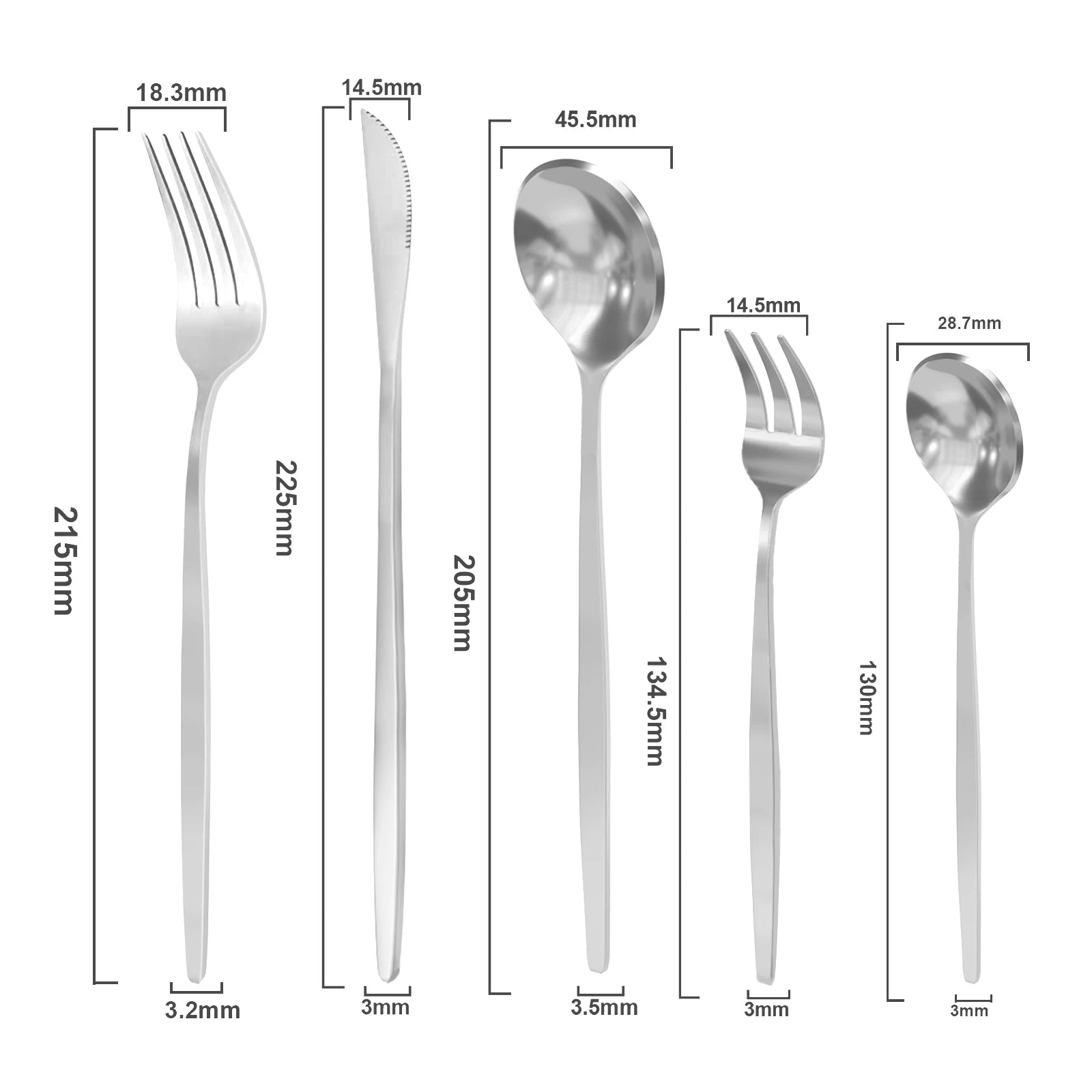 kit Conjunto de talheres de aço inoxidavél