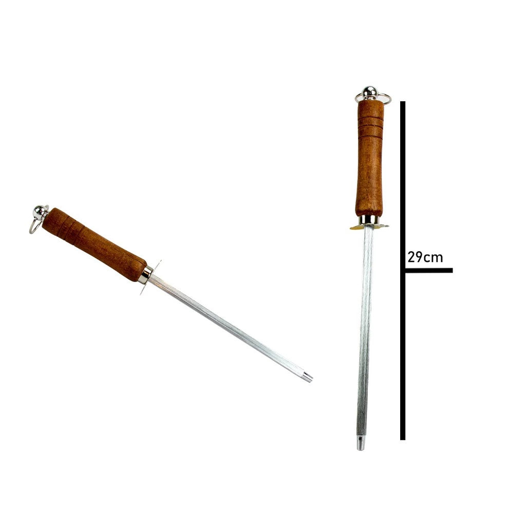 Kit Churrasco Inox Faca/garfo/pegador/espatula/amolador/chaira churrasqueiro facas