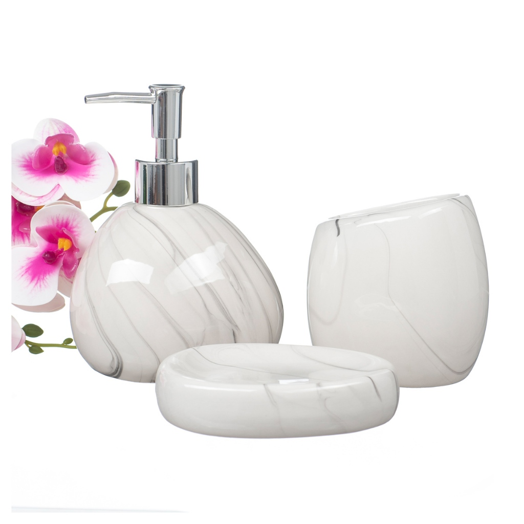 Kit Banheiro Lavabo Conjunto Sabonete Líquido Escova / 475