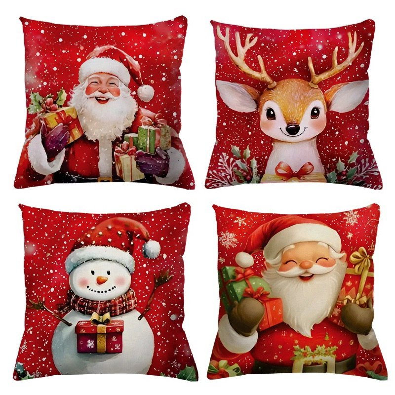 KIT 4 CAPAS DE ALMOFADAS DECORATIVAS NATAL
