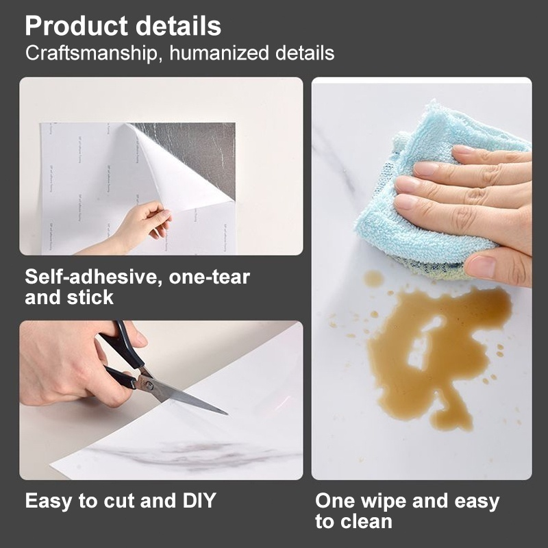 Adesivos de cozinha Resistente a Agua/Óleo/Fogo/Alta Temperatura - Usável em fogão/armário/porta Inovação com Filme