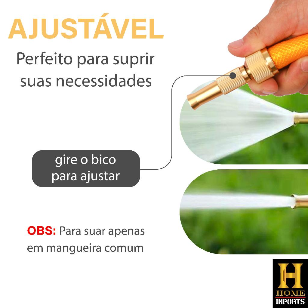 Kit 3 Em 1 Bico Alta Pressão De Metal Para Mangueiras Comuns + Conector De Torneira Com Rosca
