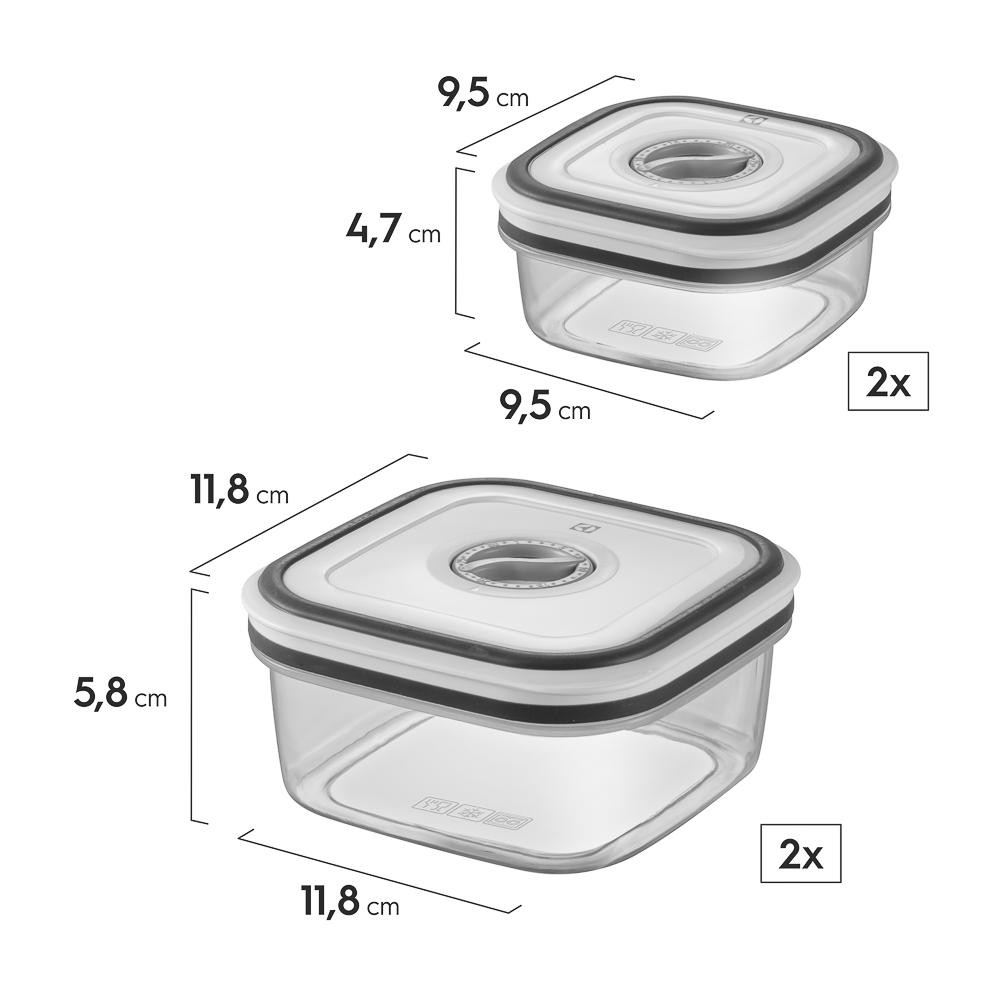 Potes Herméticos Electrolux de Plástico Cinza Retangular com 12 Unidades
