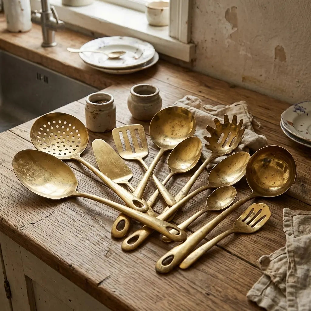 Conjunto de cozinha de aço inoxidável de 11 peças, conjunto de utensílios de cozinha, conjunto completo de talheres