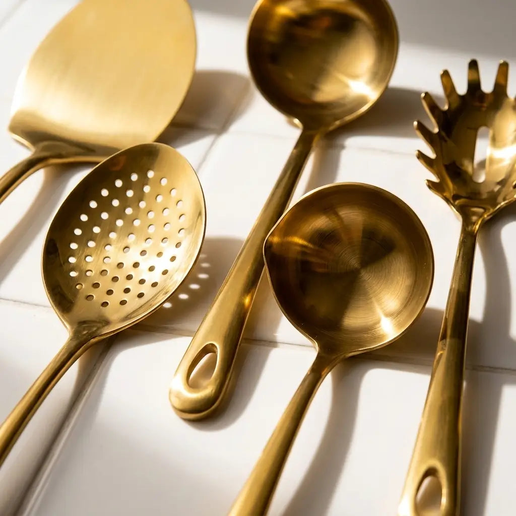 Conjunto de cozinha de aço inoxidável de 11 peças, conjunto de utensílios de cozinha, conjunto completo de talheres