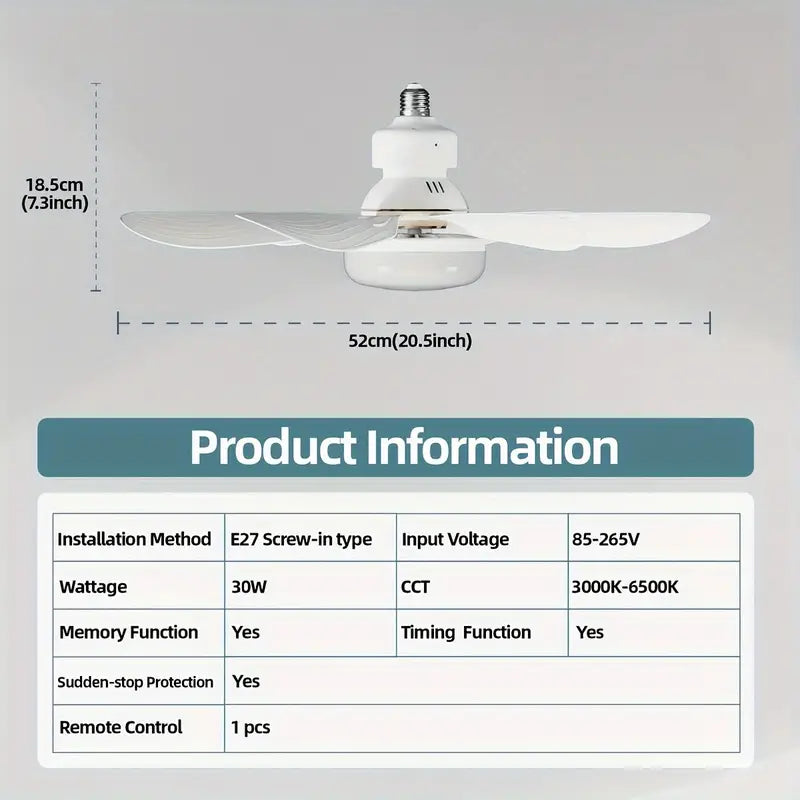 Lampada com Ventilador de Teto