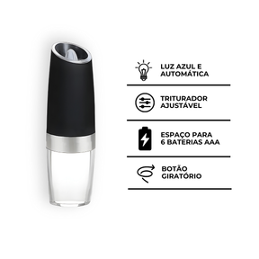 Moedor Elétrico Pimenta Sal Tempero C/ Sensor Gravidade Led