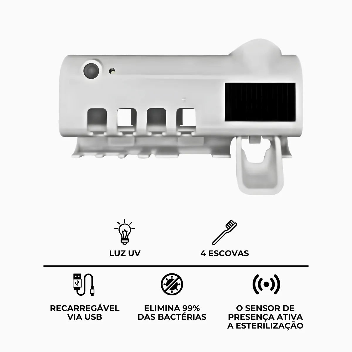 Suporte de Escova de dente com esterilizador
