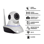 Câmera Ip Sem Fio 360° 3 Antenas HD Wifi Visão Noturna Alarm
