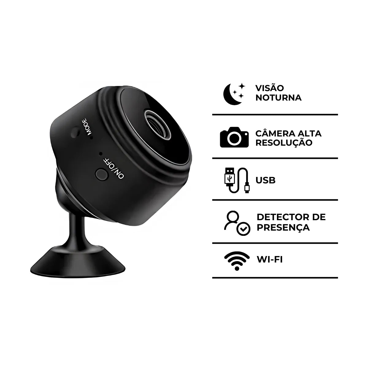 Mini  Câmera Espiâ A9 wifi com sensor e visao noturna