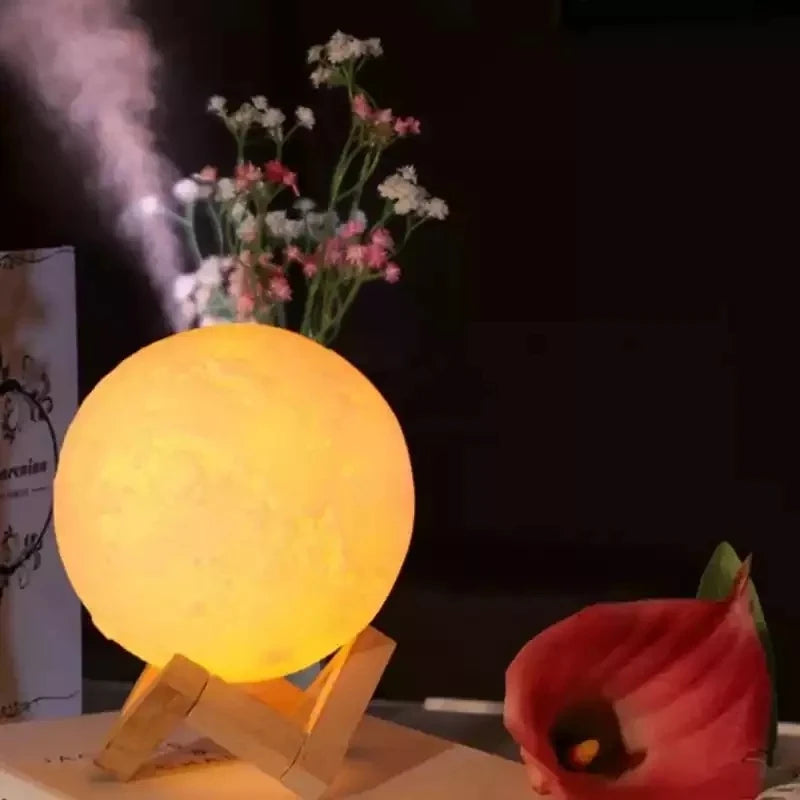 Umidificador  Aromatizador Luminaira Abajur Lua Cheia 3D