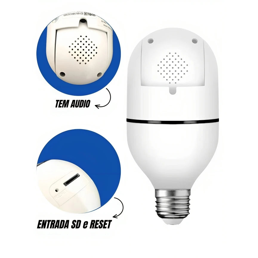 Câmera Ip Lâmpada Smart Wi-Fi Full Hd Visão Noturna Yoosee - Interna