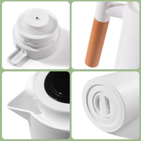 Garrafa Termica com Terrmometro Digital Nordic com Cabo de Madeira