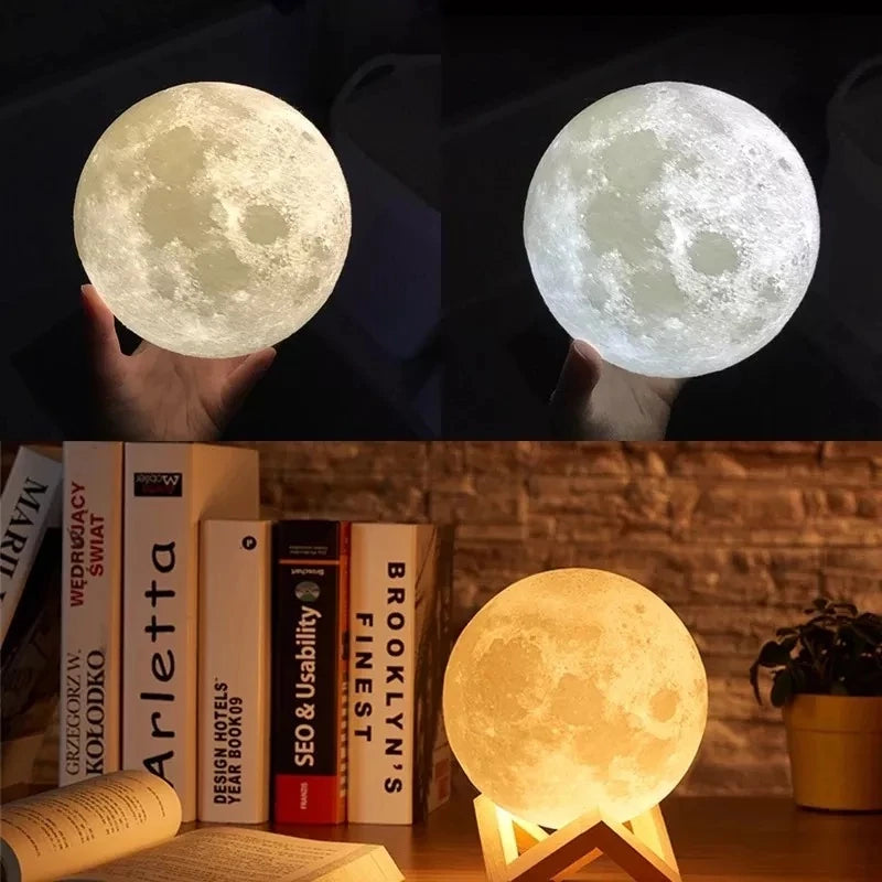 Umidificador  Aromatizador Luminaira Abajur Lua Cheia 3D