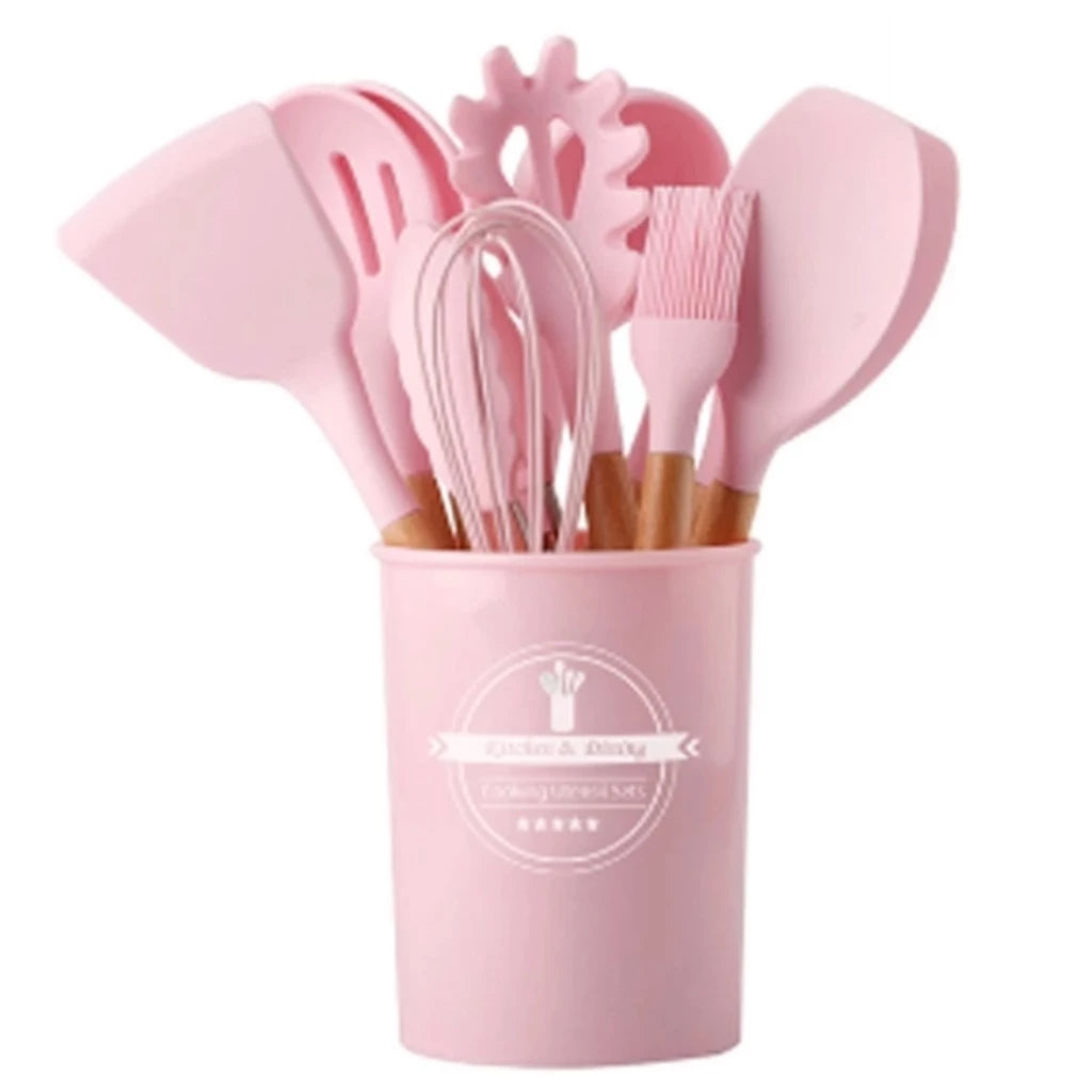 kit de Colher de Silicone para Cozinha 12 peças