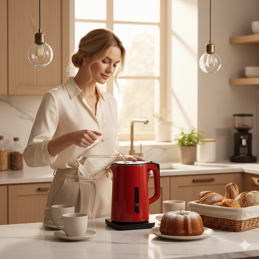 Chaleira elétrica em aço inox