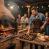 Kit Churrasco Inox completo Faca/garfo/pegador/espatula/amolador/chaira