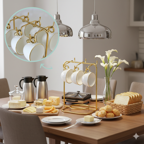 Suporte Organizador Porta Xícaras De Café dourado