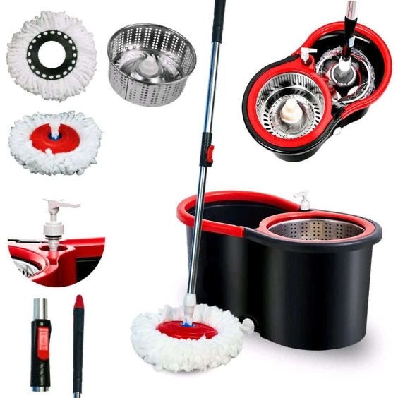 Mop Giratório Com Cesto Em Inox