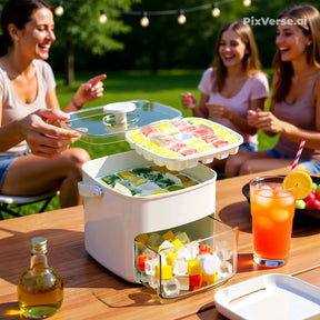 Forma de Gelo Caixa de Gelo Dispenser De Gelo 48 Cubos Com Gaveta Botão Solta Gelo E Pegador Luxo Puro