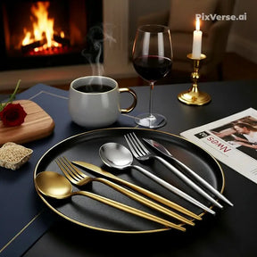 kit Conjunto de talheres de aço inoxidavél