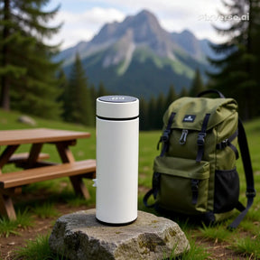 Garrafa Térmica 500ml Com Medidor De Temperatura Digital Led