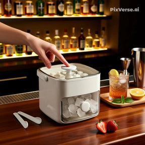 Forma de Gelo Caixa de Gelo Dispenser De Gelo 48 Cubos Com Gaveta Botão Solta Gelo E Pegador Luxo Puro