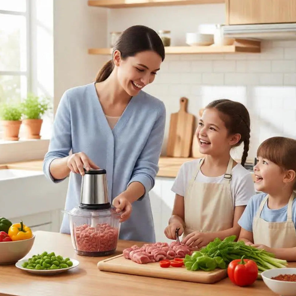 Triturador De Alimentos Carne e Legumes Elétrico 110v-220v 2  e 3 L