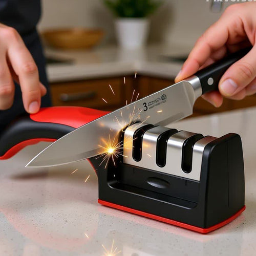 Amolador de Facas com 3 afiadores profissionais