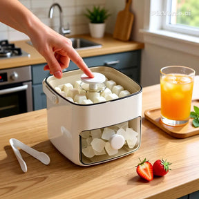 Forma de Gelo Caixa de Gelo Dispenser De Gelo 48 Cubos Com Gaveta Botão Solta Gelo E Pegador Luxo Puro