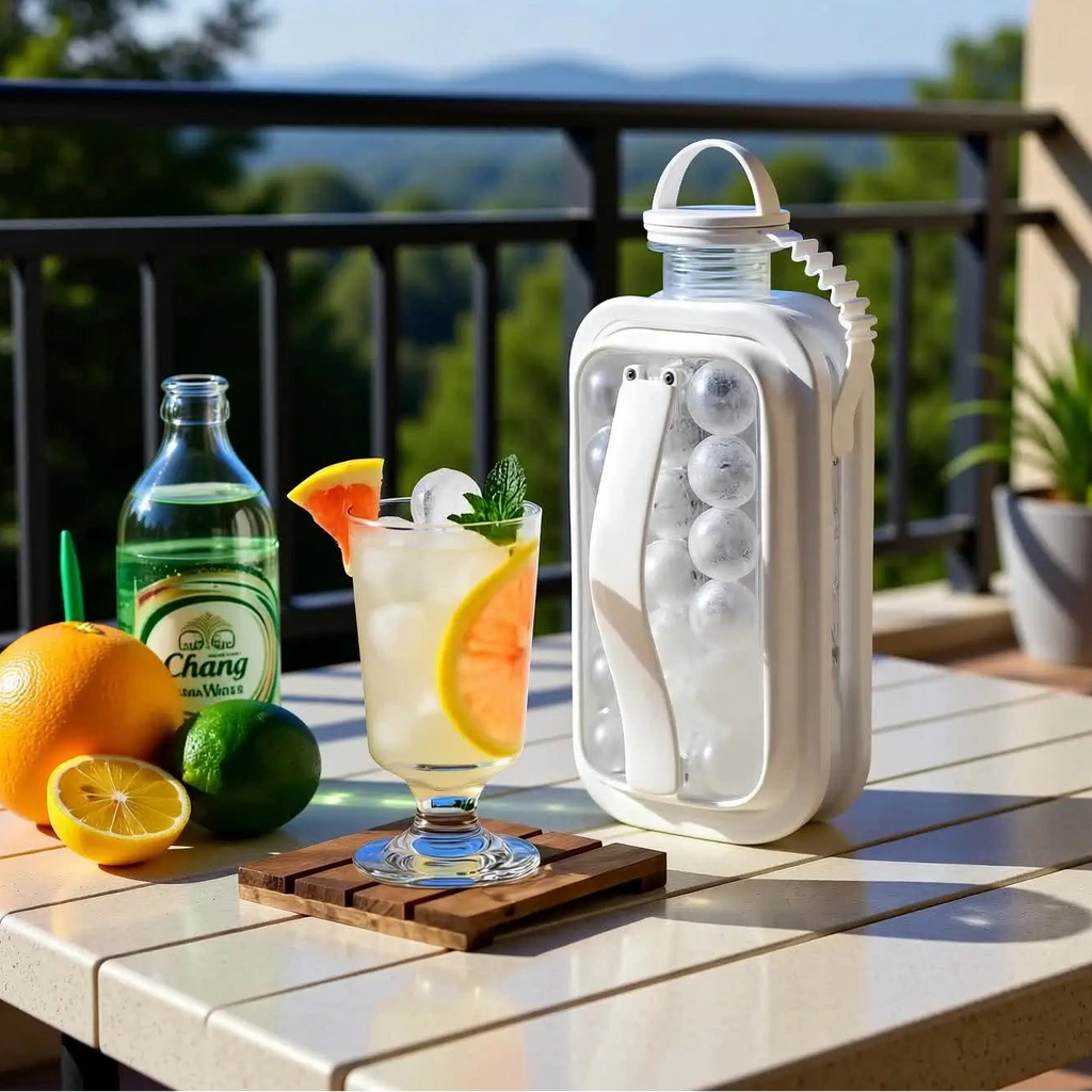 Forma De Gelo Garrafa Água Molde Cubos Silicone Portátil