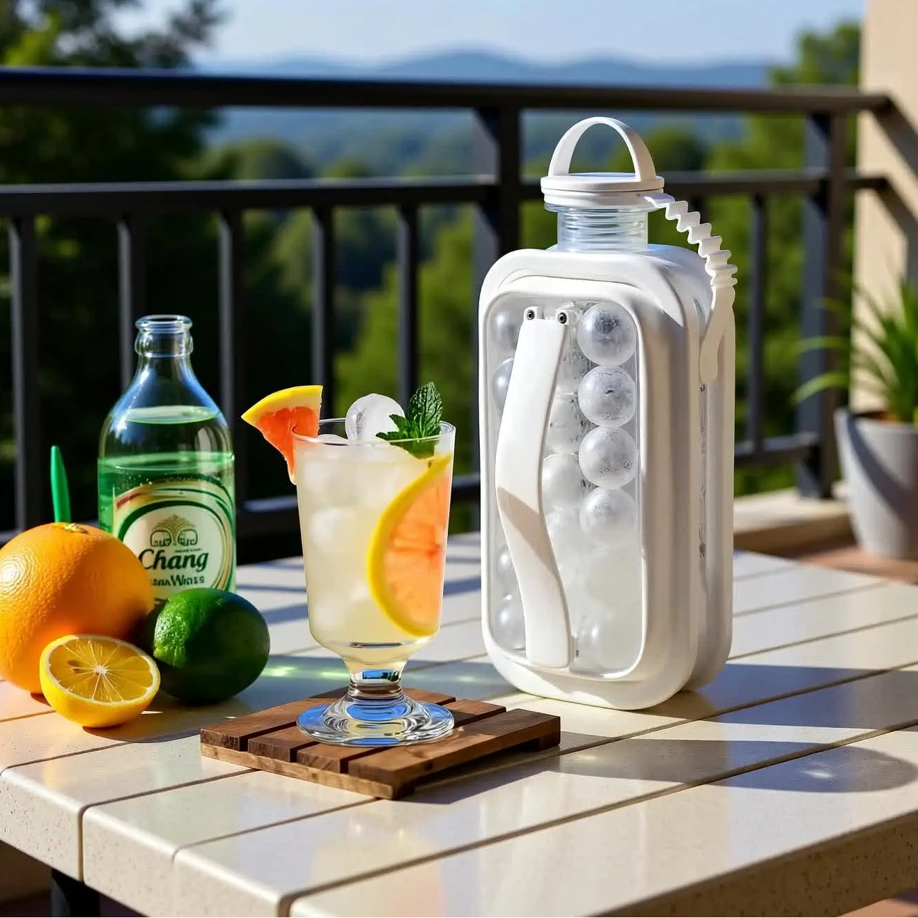 Forma De Gelo Garrafa Água Molde Cubos Silicone Portátil