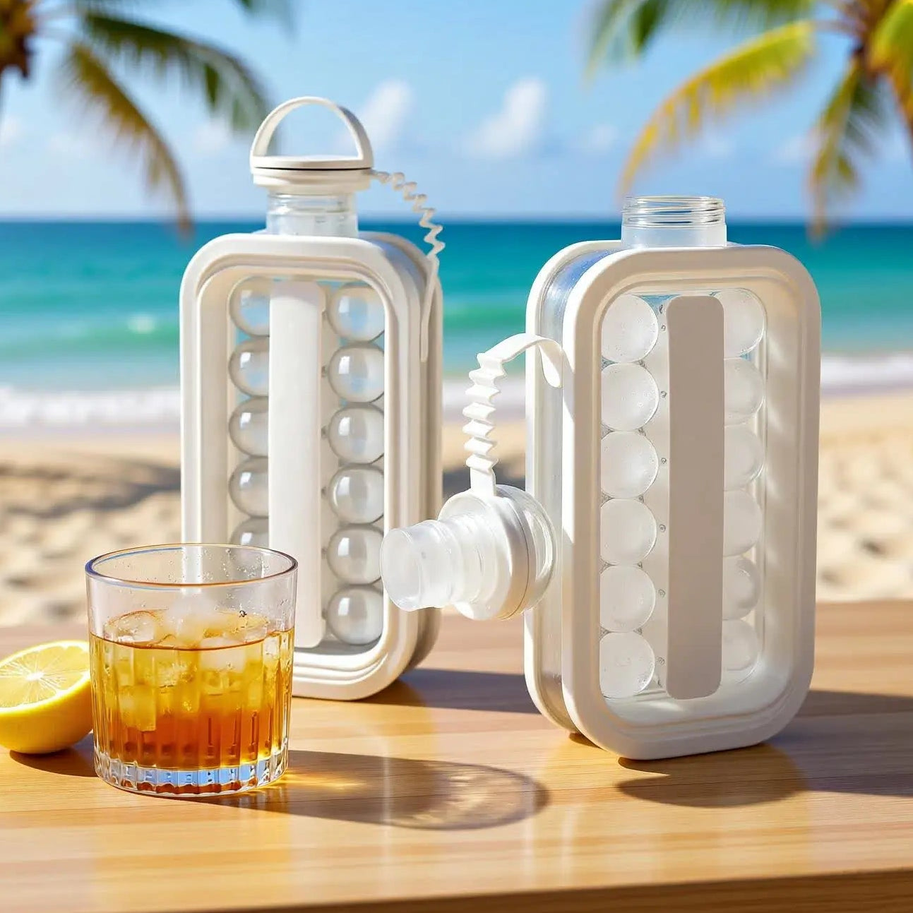 Forma De Gelo Garrafa Água Molde Cubos Silicone Portátil
