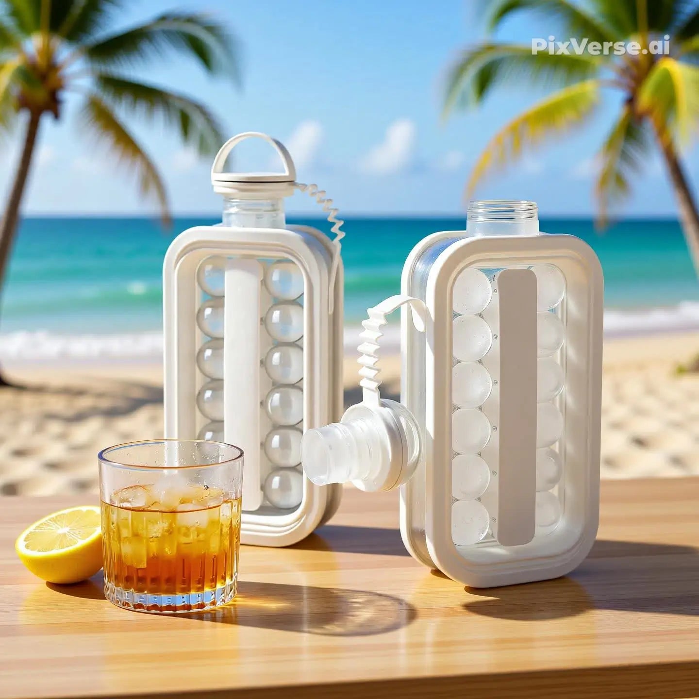 Forma De Gelo Garrafa Água Molde Cubos Silicone Portátil