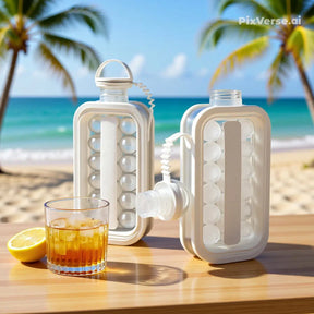 Forma De Gelo Garrafa Água Molde Cubos Silicone Portátil