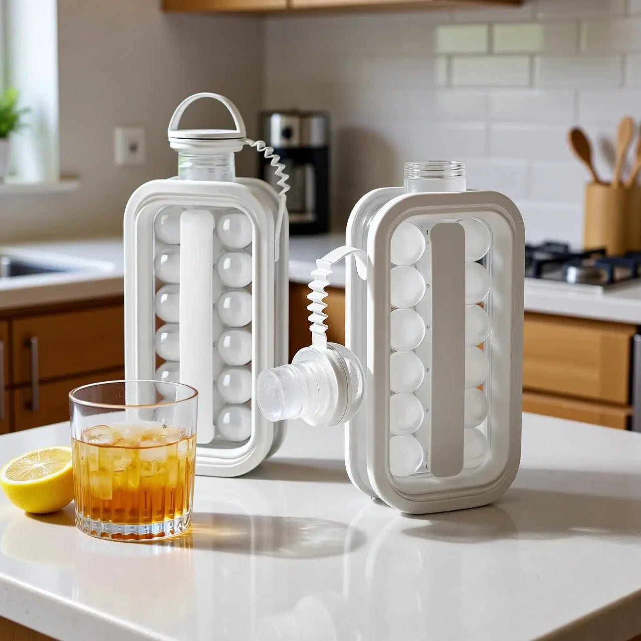 Forma De Gelo Garrafa Água Molde Cubos Silicone Portátil