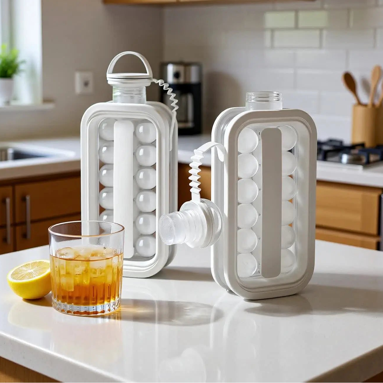 Forma De Gelo Garrafa Água Molde Cubos Silicone Portátil