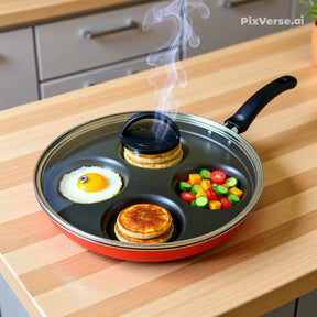 Frigideira 4 em 1 Multiuso com Tampa de Vidro