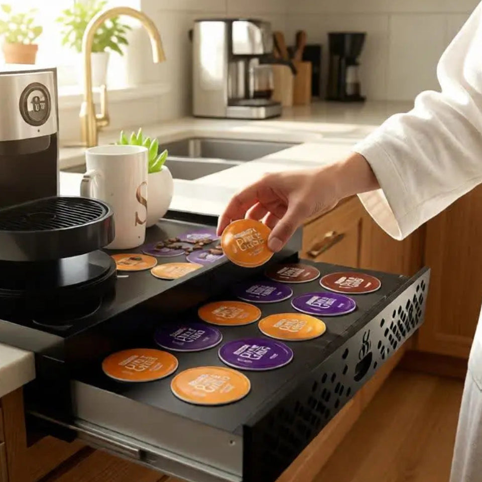 Porta capsulas e maquina gaveta decorativa para cafeteira Dolce Gusto