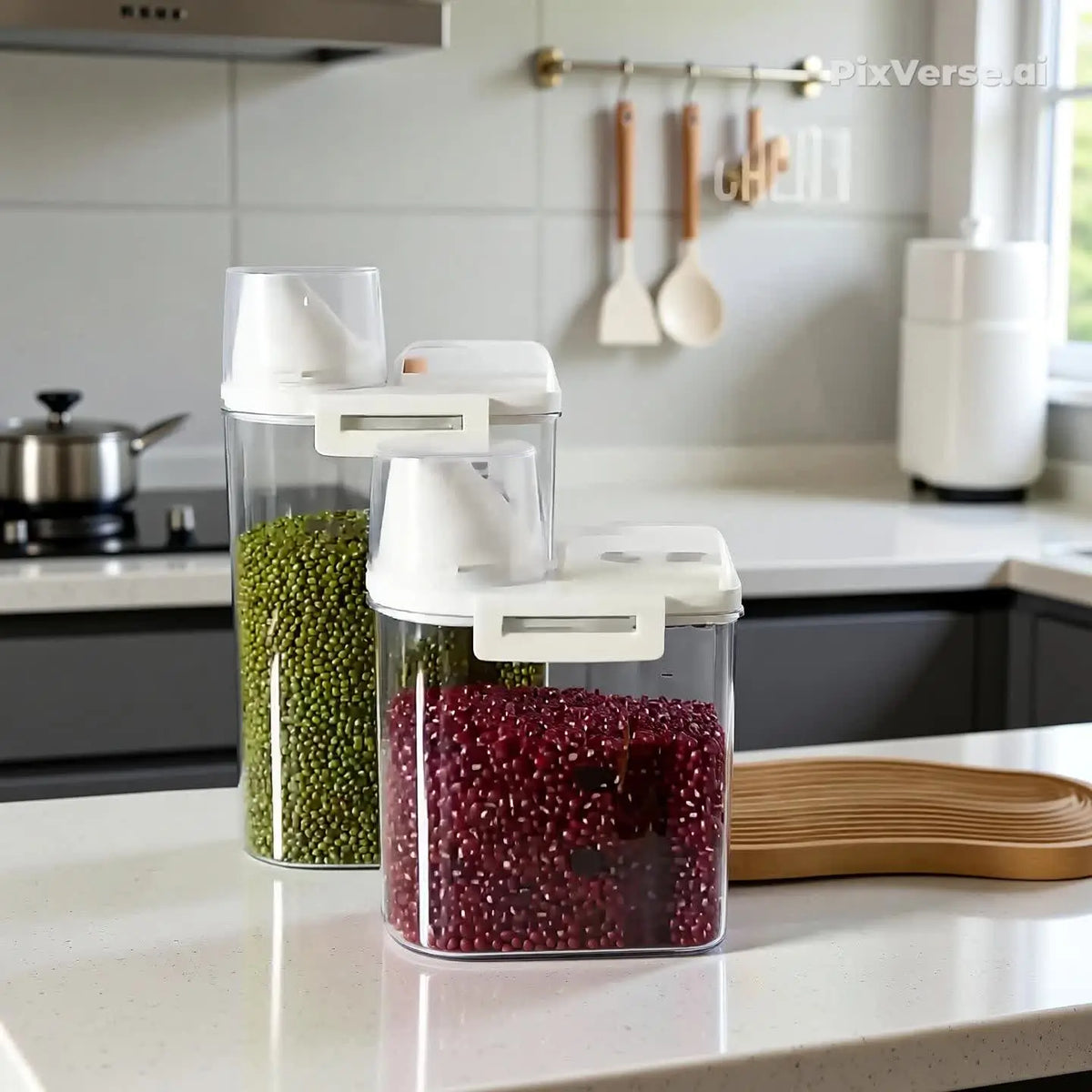 Pote Hermético Multiuso –  com Copo Medidor e Bico Dosador