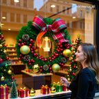 Guirlanda de Natal Rústica com Laço Decorativo – Decoração Aconchegante e Elegante para Portas e Paredes