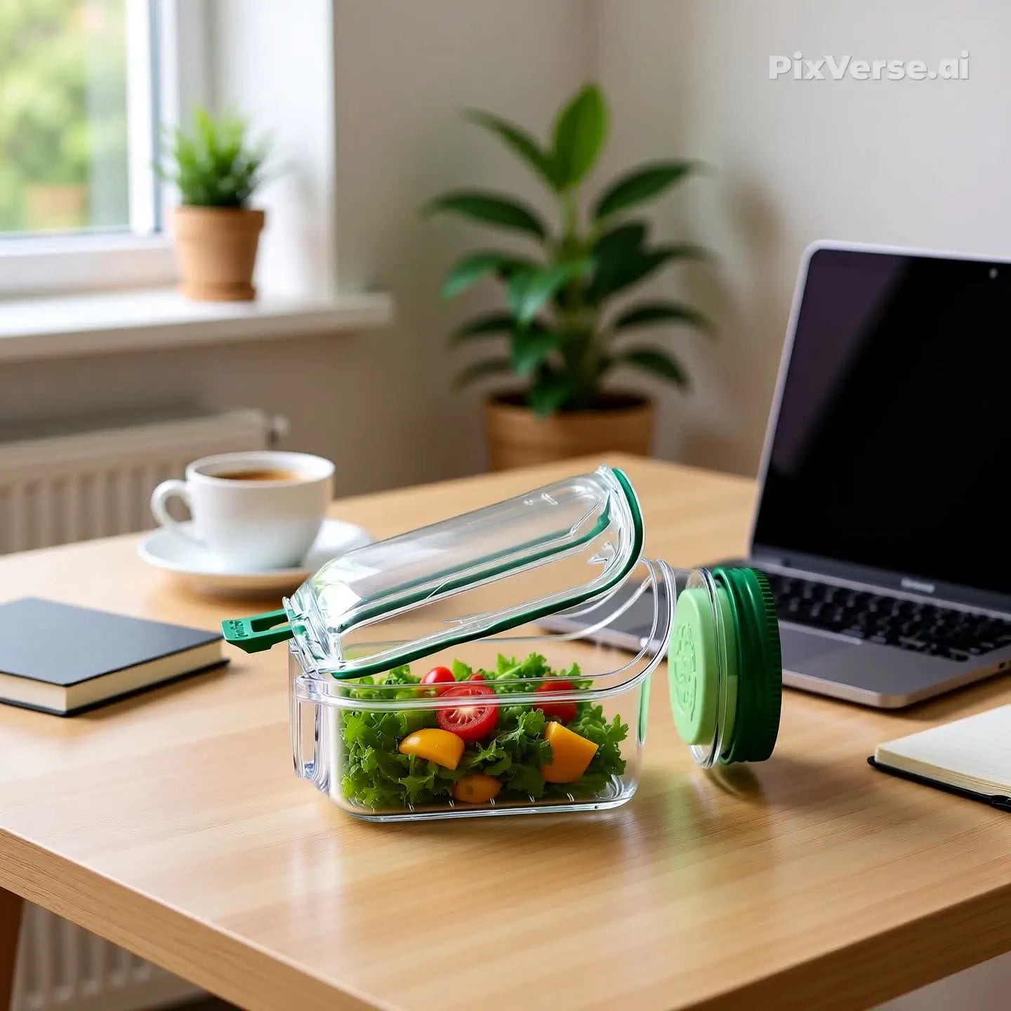 Saladeira Portátil Hérmetica  Multifuncional – Compartimentos para Molho, Vedação Antivazamento, Livre de BPA