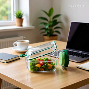 Saladeira Portátil Hérmetica  Multifuncional – Compartimentos para Molho, Vedação Antivazamento, Livre de BPA